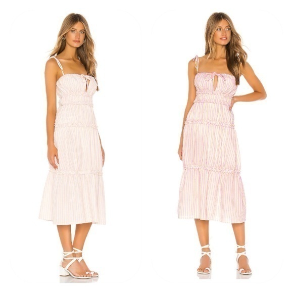 Lovers and Friends Kai Midi Dress in Strawberry Lemonade Size XS - Picture 1 of 6